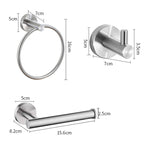 Stainless Steel Bathroom Set 3-piece Modern Style Simple Bathroom Accessories Set