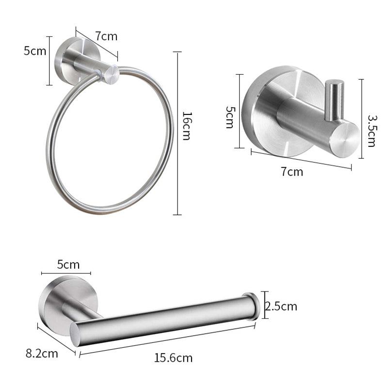 Stainless Steel Bathroom Set 3-piece Modern Style Simple Bathroom Accessories Set