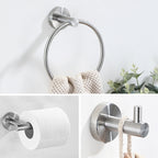 Stainless Steel Bathroom Set 3-piece Modern Style Simple Bathroom Accessories Set