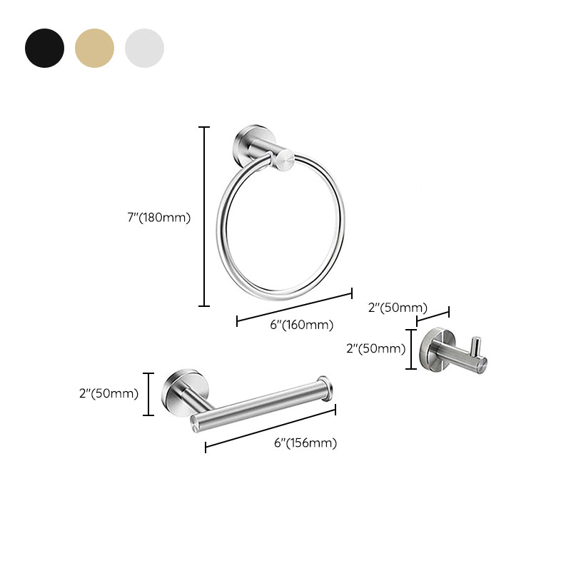 Stainless Steel Bathroom Set 3-piece Modern Style Simple Bathroom Accessories Set