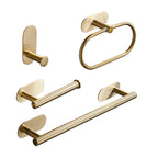 Modern Simple Metal Bathroom Accessories as Individual Piece or in Set in Gold