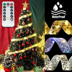 Ribbon Christmas tree decorative lights