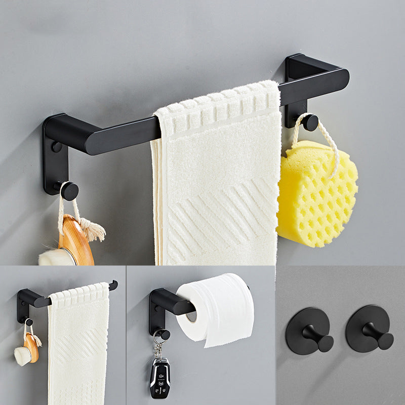 Metal Bathroom Set 5-piece Modern Style Black Bathroom Accessories Set