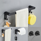 Metal Bathroom Set 5-piece Modern Style Black Bathroom Accessories Set