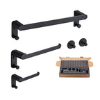 Metal Bathroom Set 5-piece Modern Style Black Bathroom Accessories Set