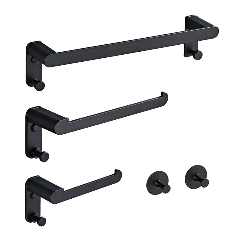 Metal Bathroom Set 5-piece Modern Style Black Bathroom Accessories Set