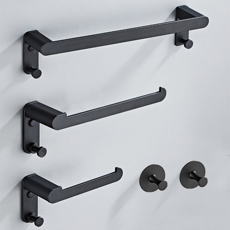 Metal Bathroom Set 5-piece Modern Style Black Bathroom Accessories Set