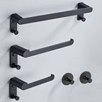 Metal Bathroom Set 5-piece Modern Style Black Bathroom Accessories Set