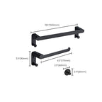 Metal Bathroom Set 5-piece Modern Style Black Bathroom Accessories Set