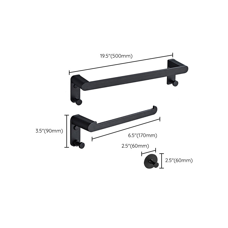 Metal Bathroom Set 5-piece Modern Style Black Bathroom Accessories Set