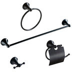 Metal Bathroom Set 4-piece Traditional Style Black Bathroom Accessory Set
