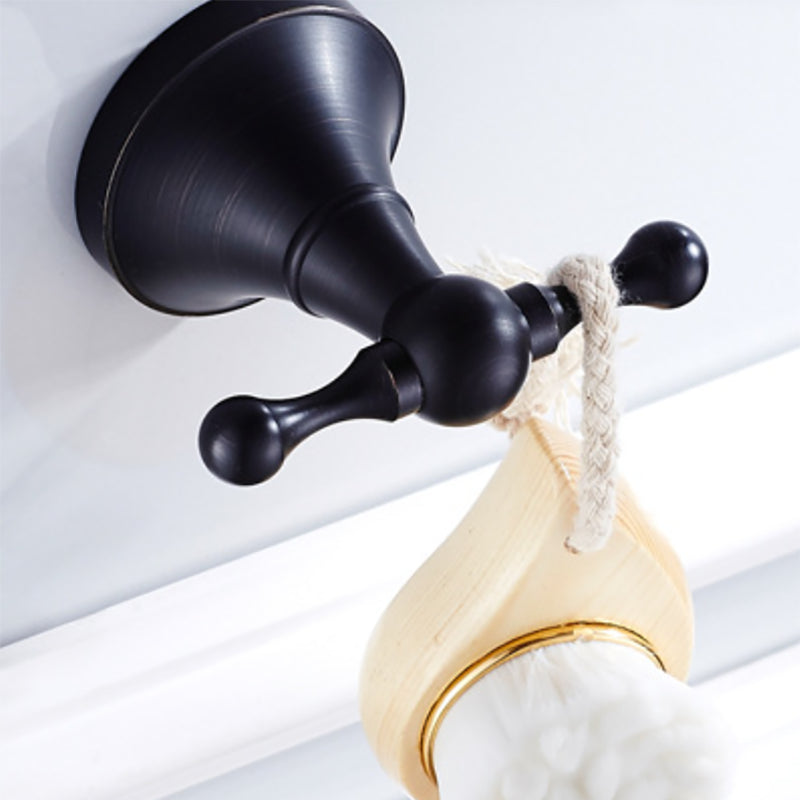 Metal Bathroom Set 4-piece Traditional Style Black Bathroom Accessory Set