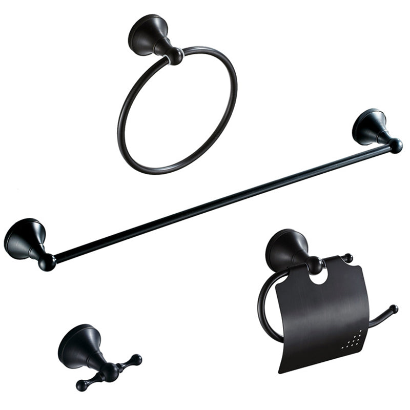 Metal Bathroom Set 4-piece Traditional Style Black Bathroom Accessory Set