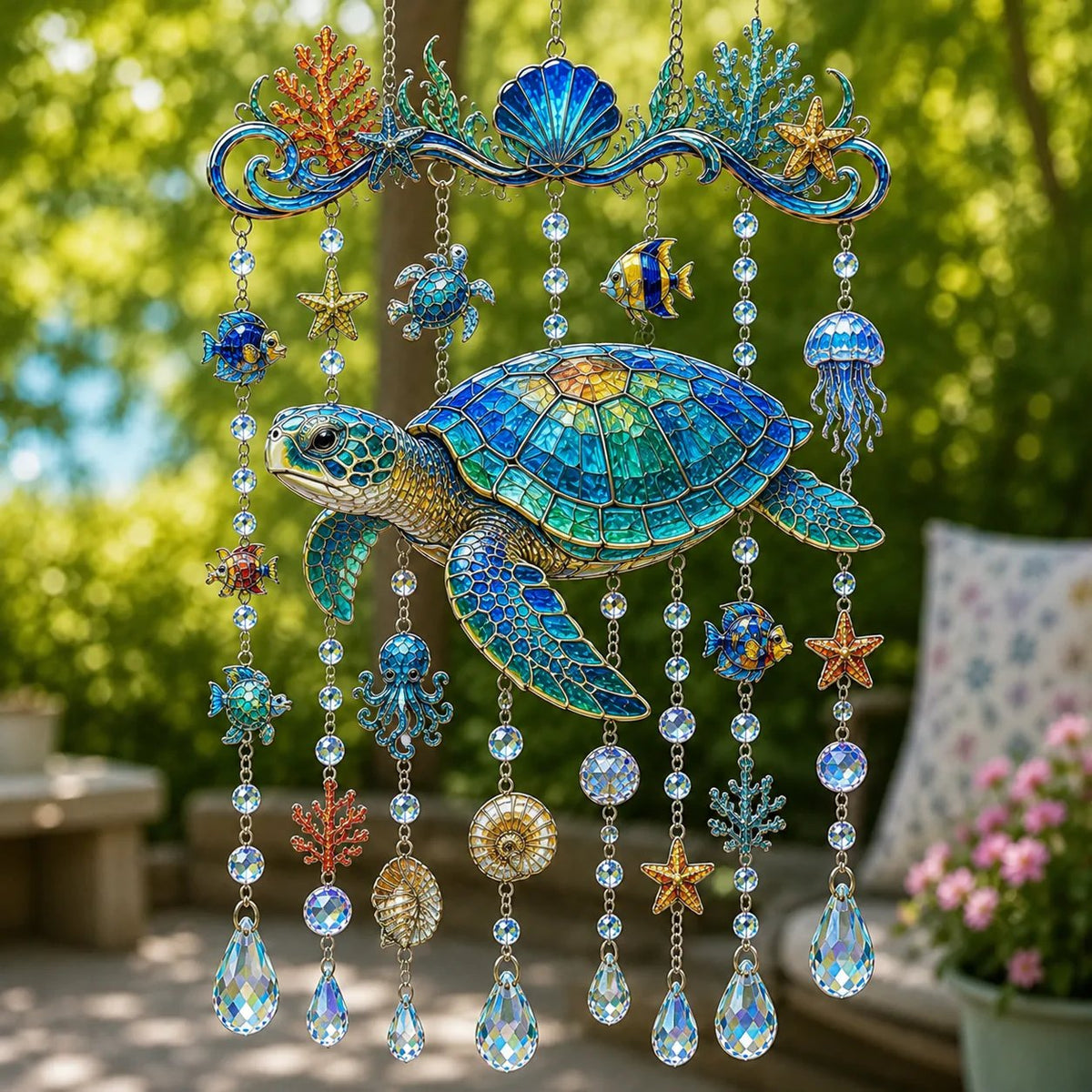 Ocean Animal Crystal Suncatcher Wind Chime - 3 Styles