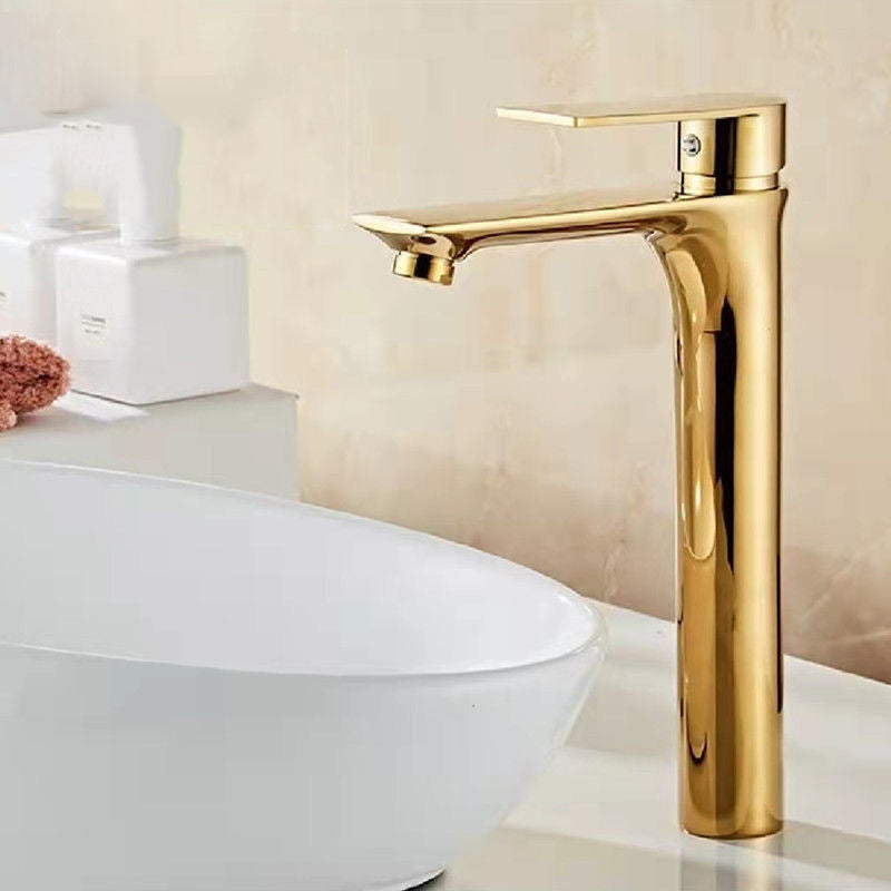 Glam Vessel Sink Faucet Brass Lever Handles with Water Hose Sink Fitting