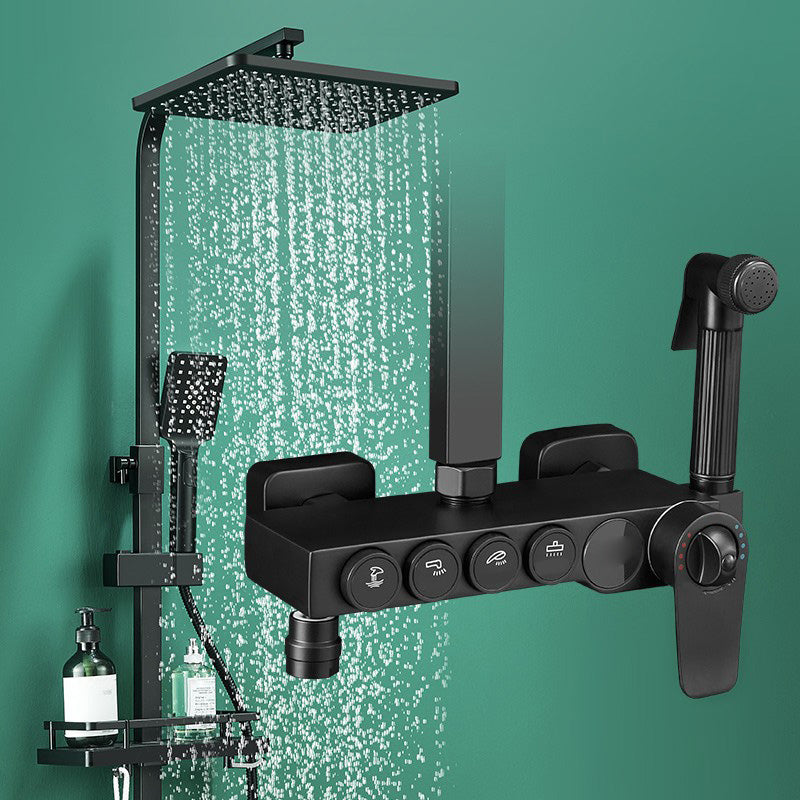 Modern adjustable water flow shower faucet shower hose shower system on the wall