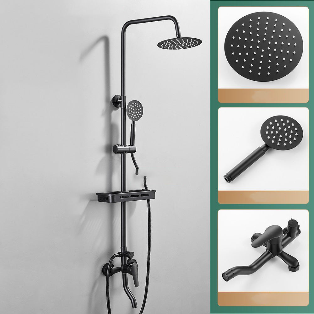 Modern adjustable water flow shower faucet shower hose shower system on the wall