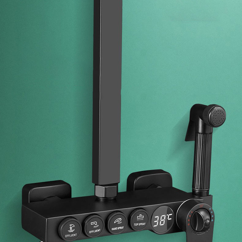 Modern adjustable water flow shower faucet shower hose shower system on the wall