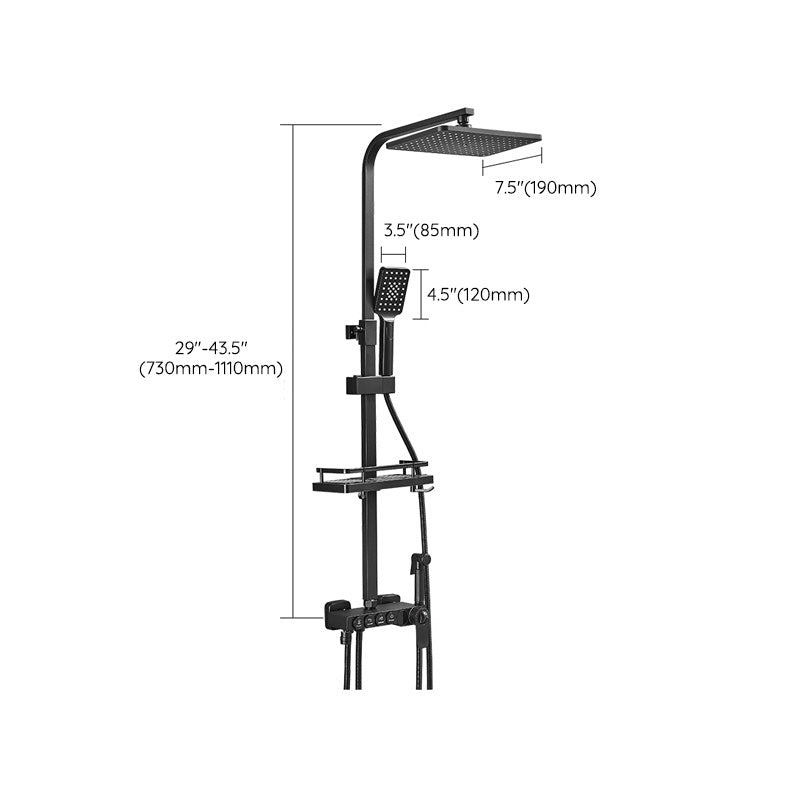 Modern adjustable water flow shower faucet shower hose shower system on the wall