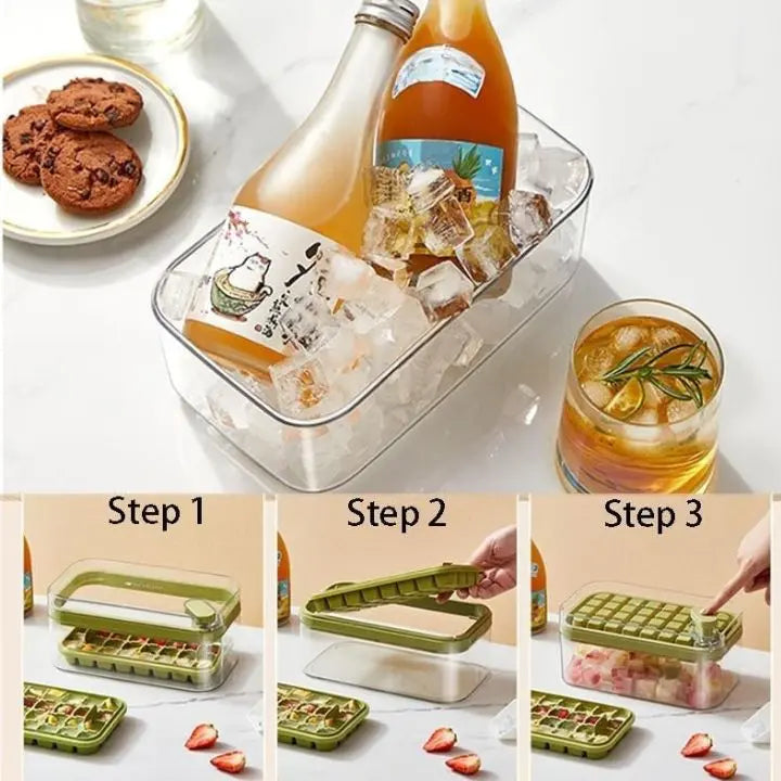 64-piece Silicone Ice Cube Set – with Lid & Scoop