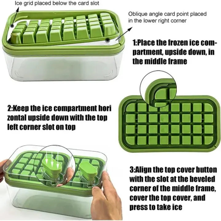 64-piece Silicone Ice Cube Set – with Lid & Scoop