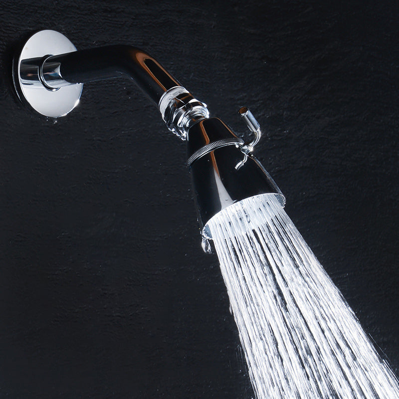 Round shower head made of stainless steel in silver wall-mounted shower head