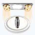 Round shower head made of stainless steel in silver wall-mounted shower head