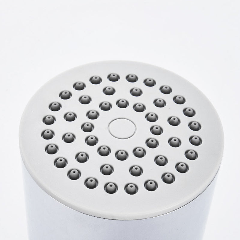 Round shower head made of stainless steel in silver wall-mounted shower head