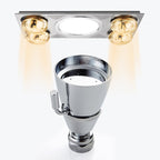 Round shower head made of stainless steel in silver wall-mounted shower head