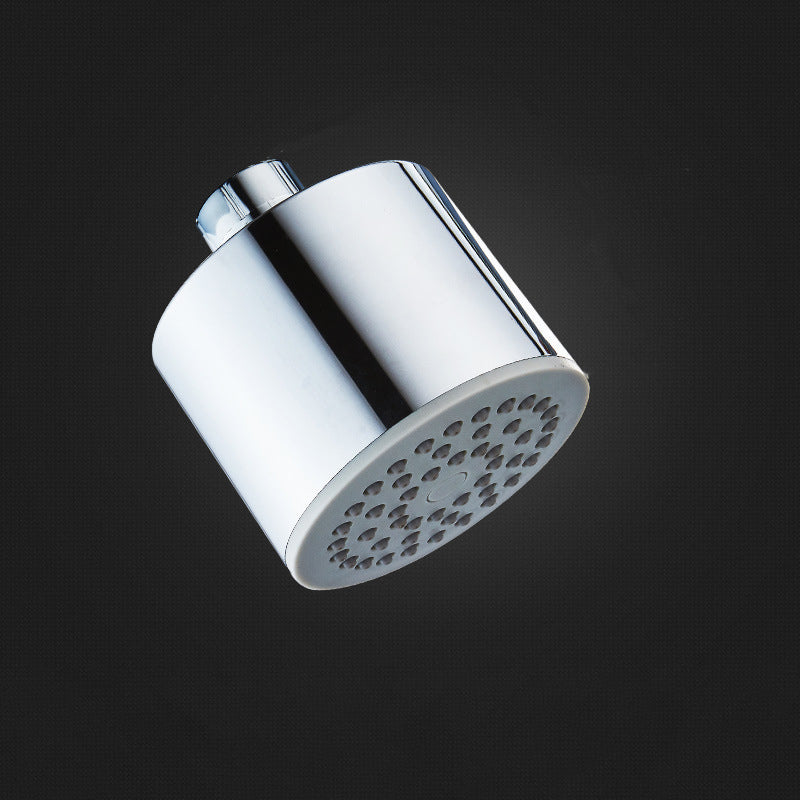 Round shower head made of stainless steel in silver wall-mounted shower head