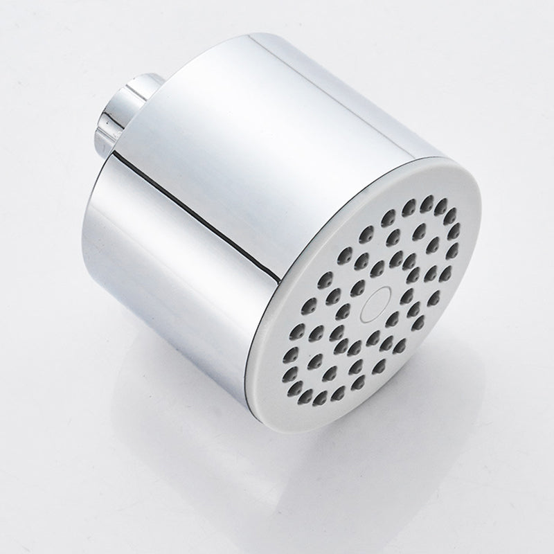 Round shower head made of stainless steel in silver wall-mounted shower head