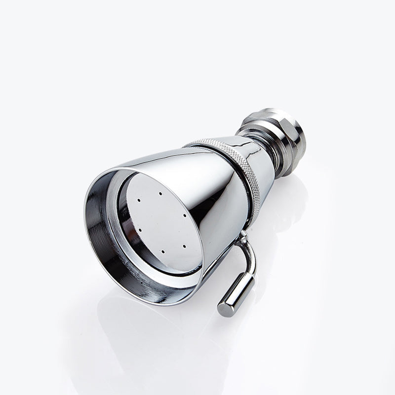 Round shower head made of stainless steel in silver wall-mounted shower head