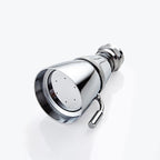 Round shower head made of stainless steel in silver wall-mounted shower head