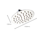 Round shower head made of stainless steel in silver wall-mounted shower head