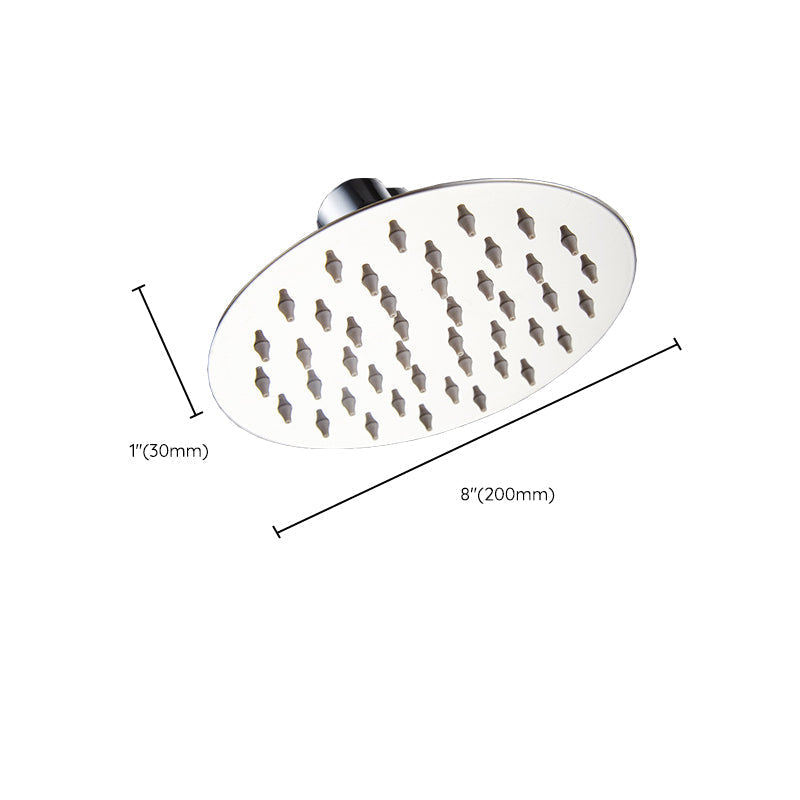 Round shower head made of stainless steel in silver wall-mounted shower head