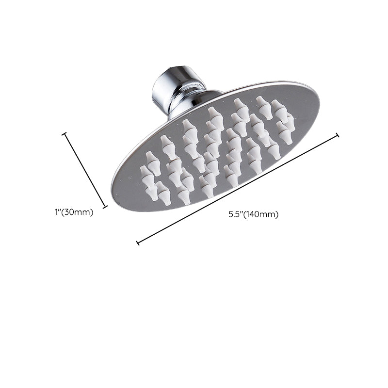 Round shower head made of stainless steel in silver wall-mounted shower head