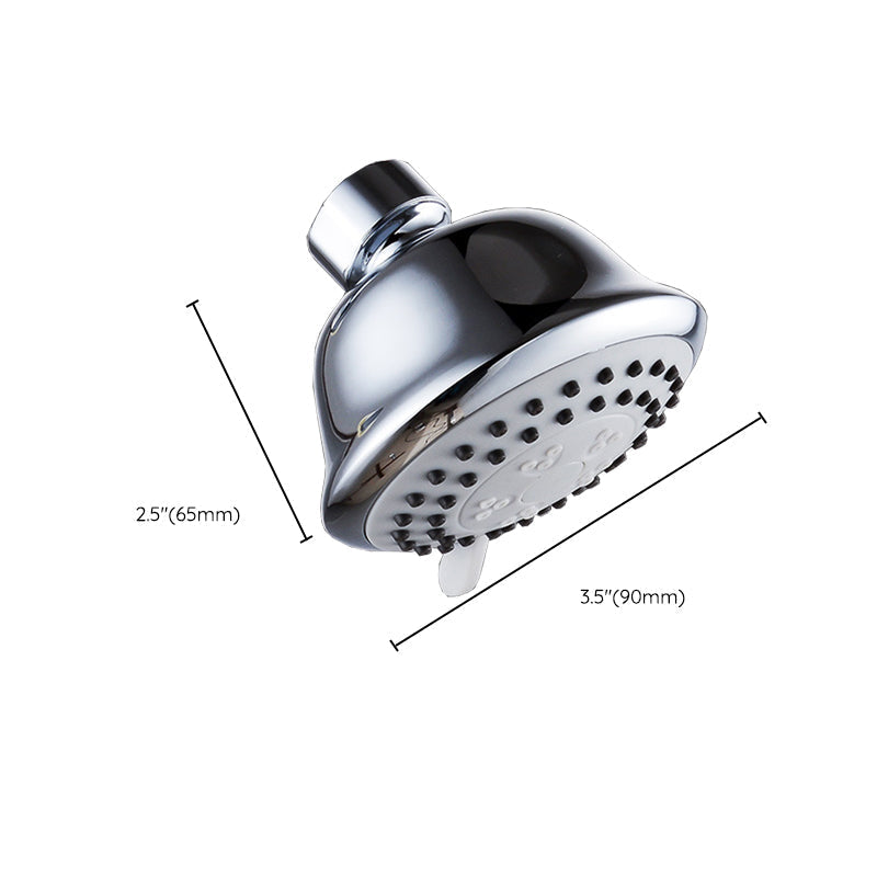 Round shower head made of stainless steel in silver wall-mounted shower head