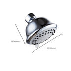 Round shower head made of stainless steel in silver wall-mounted shower head