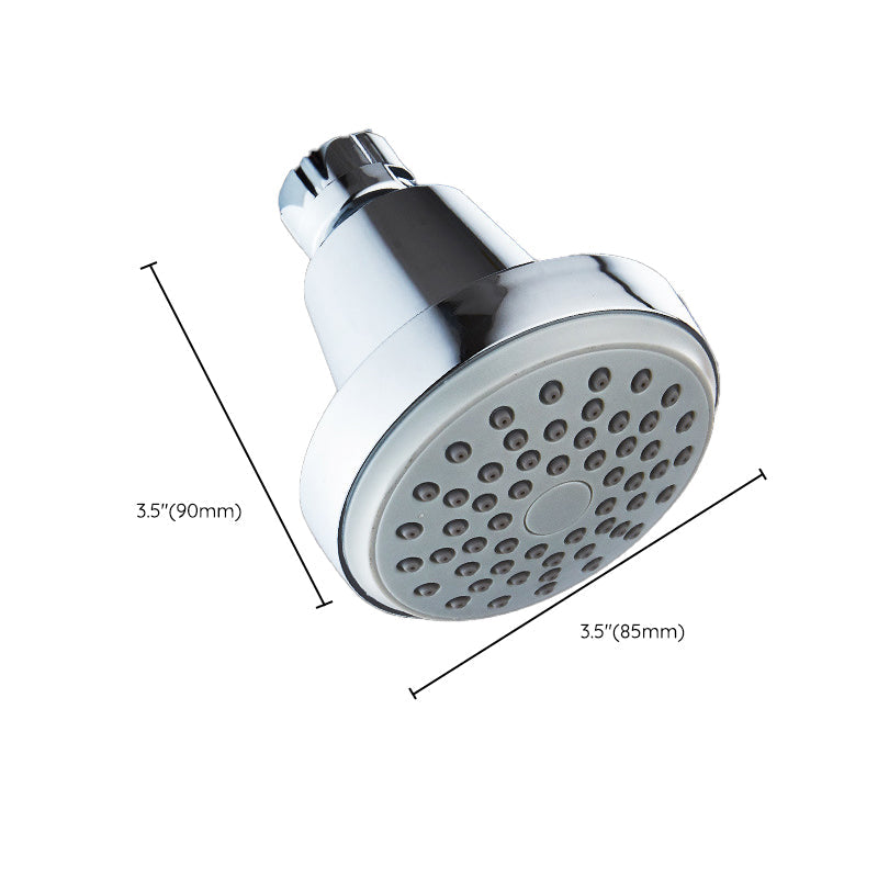 Round shower head made of stainless steel in silver wall-mounted shower head