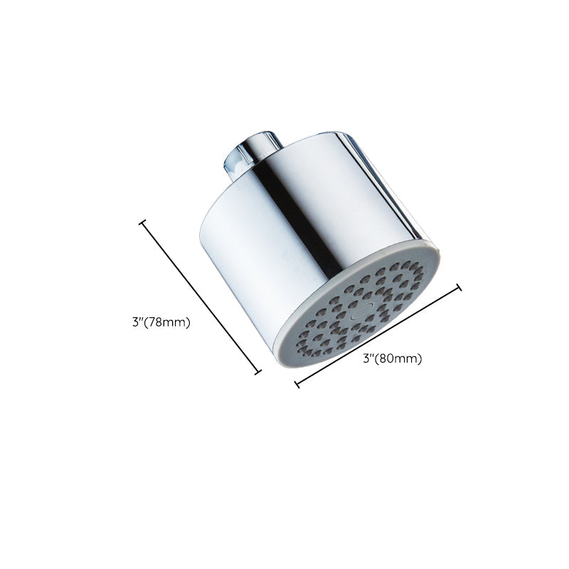 Round shower head made of stainless steel in silver wall-mounted shower head