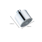 Round shower head made of stainless steel in silver wall-mounted shower head