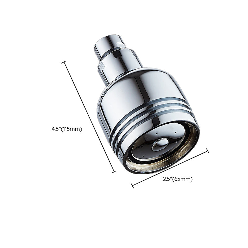 Round shower head made of stainless steel in silver wall-mounted shower head