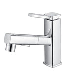 Contemporary Vessel Sink Faucet Copper Single Handle Low Arc Pull Down Vessel Faucet