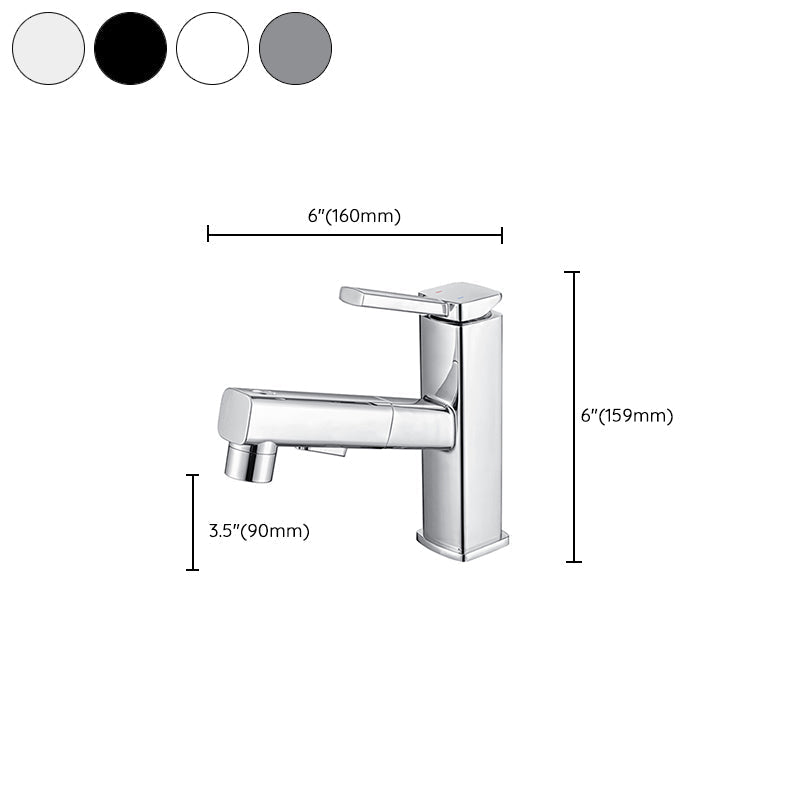 Contemporary Vessel Sink Faucet Copper Single Handle Low Arc Pull Down Vessel Faucet