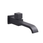 Contemporary Wall Mounted Bathroom Faucet Handle Knob Solid Brass Square Faucet