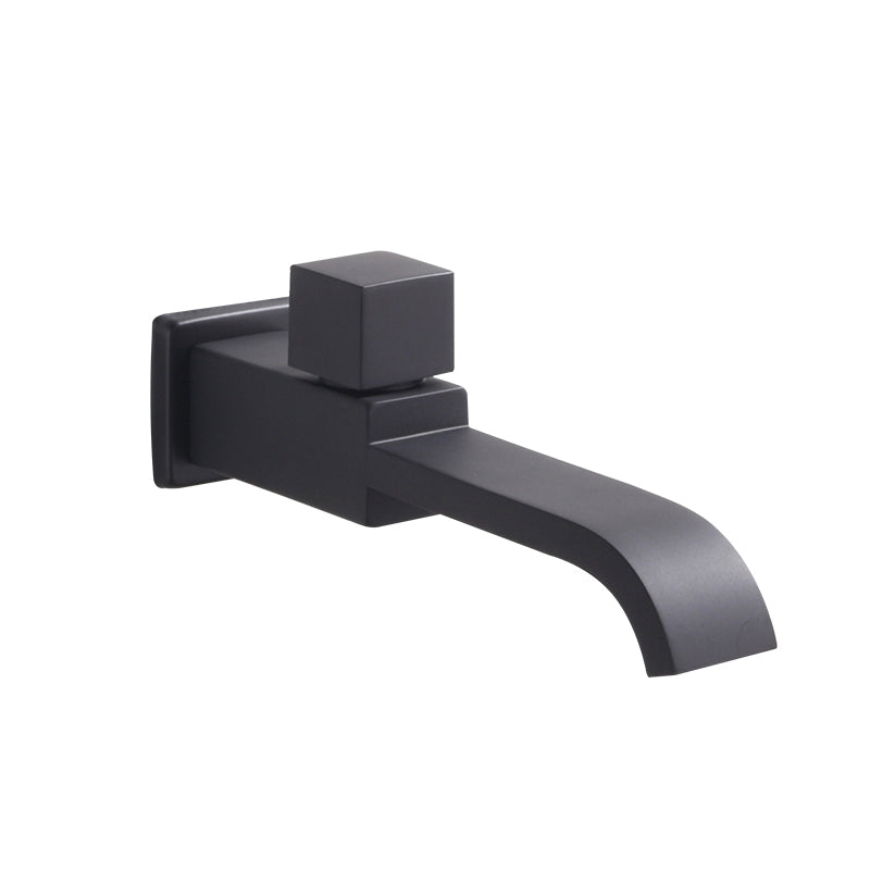 Contemporary Wall Mounted Bathroom Faucet Handle Knob Solid Brass Square Faucet