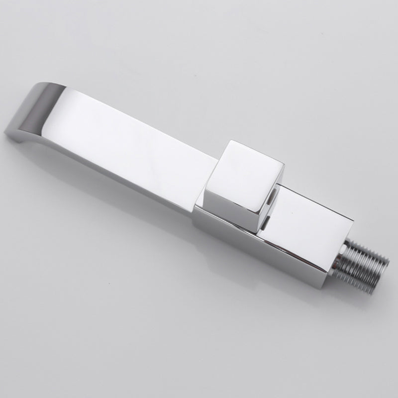 Contemporary Wall Mounted Bathroom Faucet Handle Knob Solid Brass Square Faucet