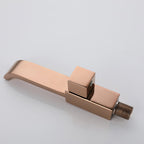 Contemporary Wall Mounted Bathroom Faucet Handle Knob Solid Brass Square Faucet