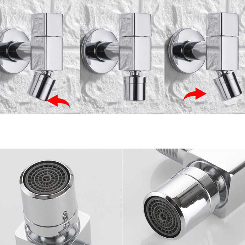 Contemporary Wall Mounted Bathroom Faucet Knob Handle Solid Brass Round Faucet