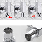 Contemporary Wall Mounted Bathroom Faucet Knob Handle Solid Brass Round Faucet